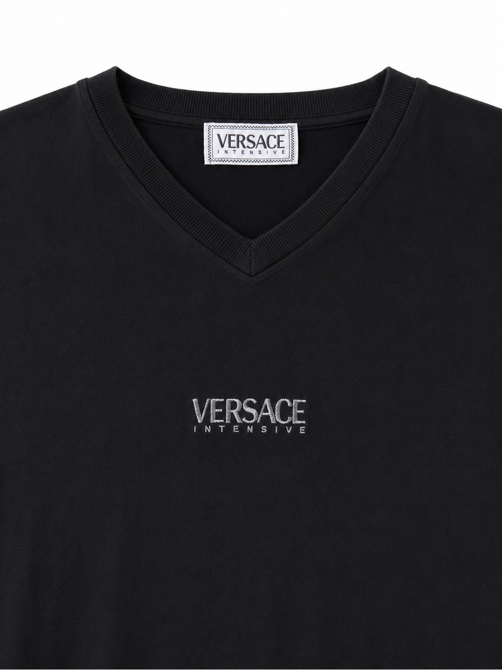 Versace Intensive Black Long Sleeve Tee | Minimal Logo | Relaxed Fit Size M - Picture 5 of 8